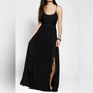 Kimchi Blue Black Maxi Dress with Spaghetti Straps